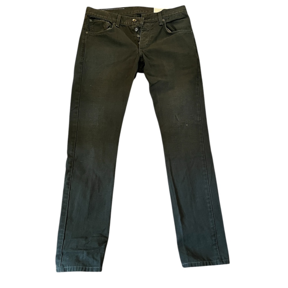 Rag & Bone Standard Issue Fit 2 slim Leg Button Fly vintage dark Olive Jeans 32